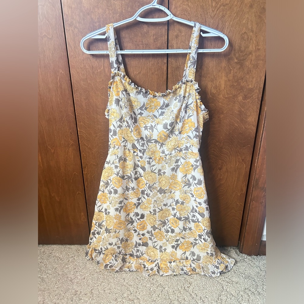 White and Yellow Floral Dress